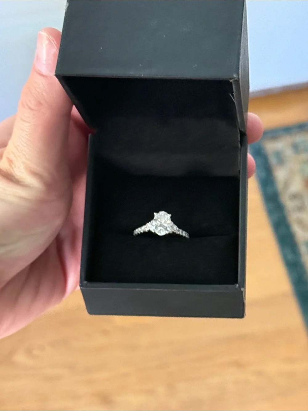 Classic White Diamond Halo Engagement Ring in Silver-Tone (14k white gold)